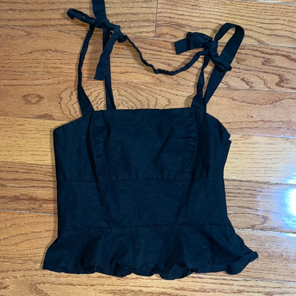 gianni bini black tie tank top
